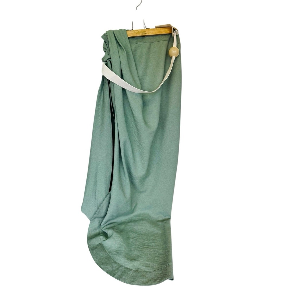 Jacquemus Abanada Draped Embellished Twill Maxi Skirt Euro Size 36 Sage‎ Green